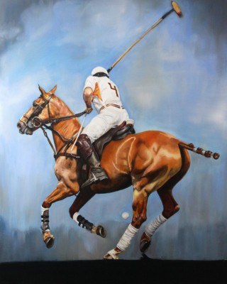 “Athletic Fusion” Oil on canvas, 60 x 48 inches, Signed lower right