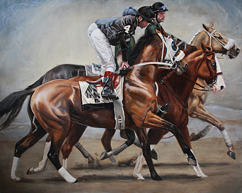 “Sport of Kings” ​Oil on canvas, 48 x 60 inches, Signed