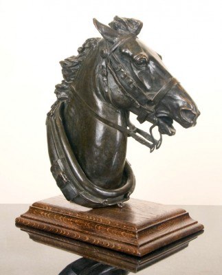 “Head of Runaway Horse” ca. 1908, Bronze, 16 x 15 x 8 inches, Signed