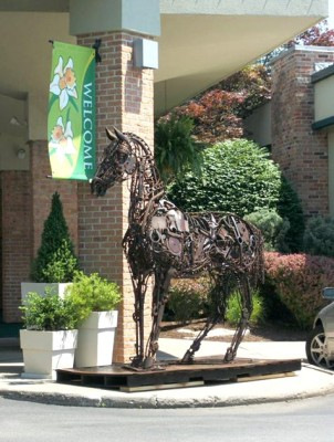 “Horse Holiday Inn” Welded Metal, Signed, SOLD