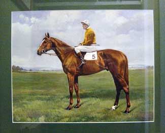 Galcador (W.R. Johnstone Up) Winner of the 1950 Derby, oil on paper, signed