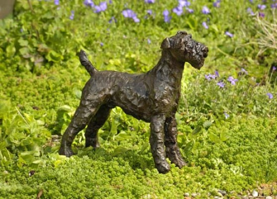 “Bob” Airedale Terrier, Bronze resin, 11 x 12 x 4 inches
