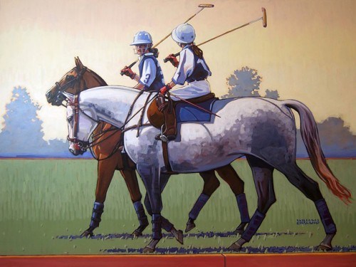 “Polo’s Future” Acrylic on canvas, 30 x 40 inches, Signed