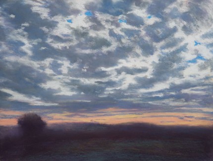"Mackerel Sky" Pastel on paper, 18 x 24 inches, Signed F. Pieter Lefferts 2006, Sudden Skies series