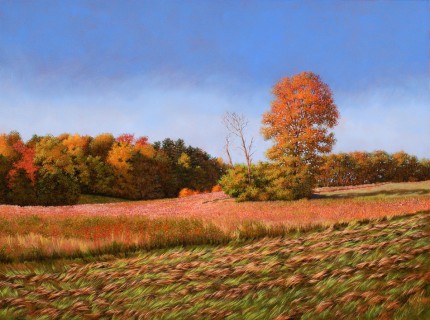 "Autumn Morning at Poet’s Walk" 2009, Oil on linen, 30 x 40 inches, Signed and dated lower left: Carolyn H Edlund 2009