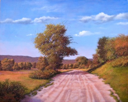 "Berkshires Retrospection" 2009, Oil on linen, 24 x 30 inches, Signed and dated lower left: Carolyn H Edlund 2009