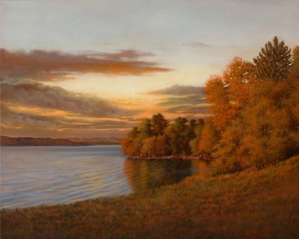 "Sonata for Heartstrings" 2009, Oil on linen, 24 x 30 inches, Signed and dated lower right: Carolyn H Edlund 2009