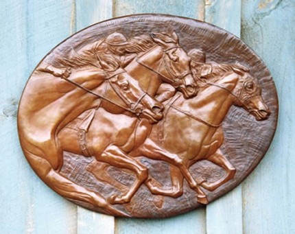 “Racing Plaque” Bronze, 16 x 21 inches, Signed