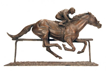 “To the Finish Line” Bronze, 12 x 16 inches, Signed