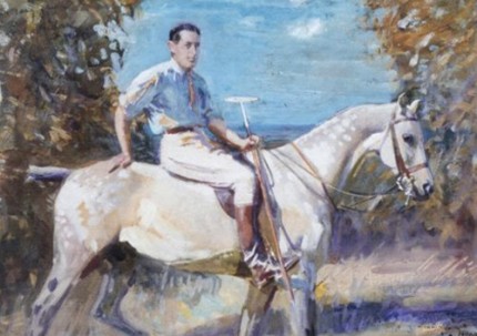 John Wodehouse 3rd Earl of Kimberley on a Polo Pony