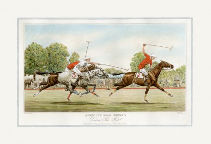 "Down The Field" American Polo Scenes, Derrydale Press 1930, Printed on imported handmade paper, Plate: 12 ½ x 20 inches, Paper: 17 x 24 inches, Signed lower left, Titles engraved in the same style as other sets of American Sporting scenes published by The Derrydale Press, 1930, Only 175 signed proofs were produced of each print, which makes a bona fide set of four rare and valuable.