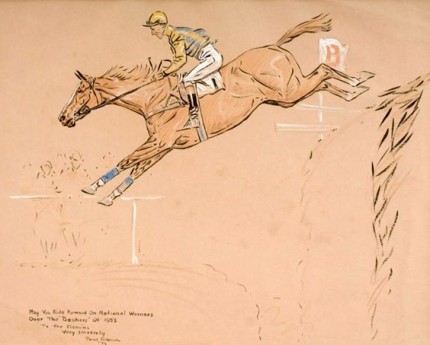“Jumping Horse” Mixed Media, Signed & Inscribed