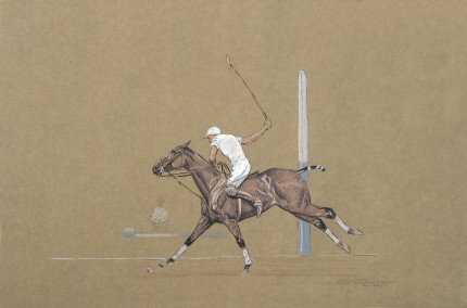 “Milburn Saves, 7th Period” Mixed media on paper, Inscribed, Signed and dated, lower right