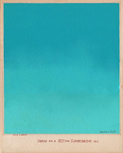 “Design For a Sky Over Knightsbridge Mk.I (Scale 1:125,000)” Acrylic on paper , 20 x 16 inches,  Signed & Inscribed | Original Available