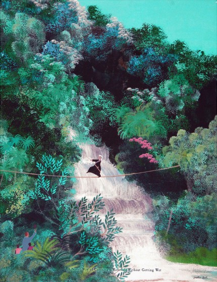 "A Novel Way of Crossing a Waterfall Without Getting Wet" Fine Art Limited Edition on Canvas, 26 x 20 inches, Signed, Stamped with the seal of The Jonathan Routh Collection