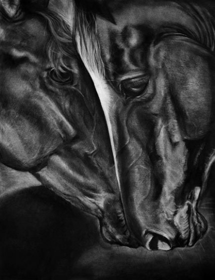 "Eclipse" charcoal on paper, 18 x 24 inches, 2008, SOLD