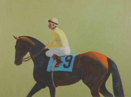 "Jockey Up" 2006, Oil on linen on panel, 12 x 16 inches