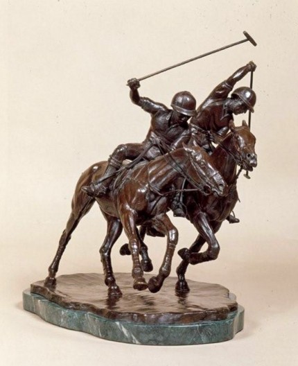 “Ride Off” 1999, Bronze, Edition: 1/9, 12 x 10 x 9 inches, Base: 12.2 x 9 inches, Weight: 6kg