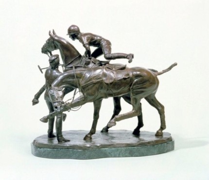 “Quick Change” Bronze, Edition of 9, 9.75 x 11.75 inches, Base: 10.25 x 6.5 inches, Weight: 24.25 lbs, Signed