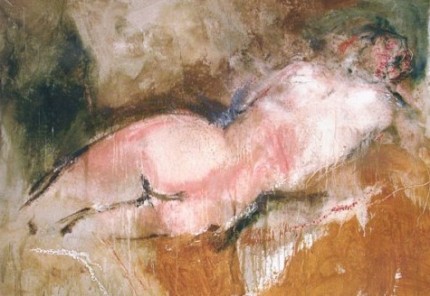 "Nereide" Mixed media on canvas, 50 x 68 inches, Signed