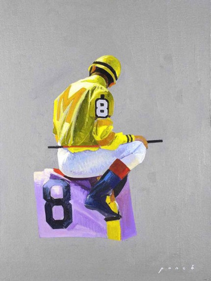 "Yellow Silks #8" 2005, Oil on canvas mounted on panel 
