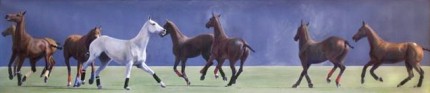 “String 10” 2007, Oil on canvas, 17 x 72, Signed