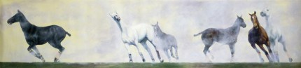 “String 18” 2007, Oil on canvas, 17 x 66.5 inches, Signed