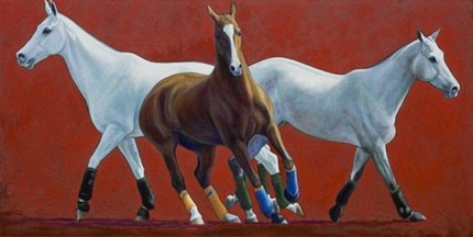 “String 21” 2008, Oil on canvas, 3 x 6 feet, Signed