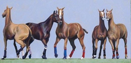 “String 27” 2008, Oil on canvas, 3 x 6 feet, Signed