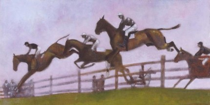 "Steeplechase" 2004, oil on panel, 12.75 x 24.75 inches