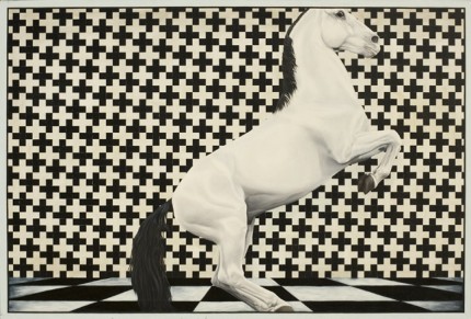 "Diorama" 1982, Oil on canvas, 48 x 72 inches, Signed