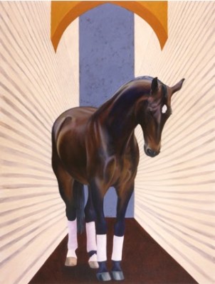 "Handbag" 2001, Oil on canvas, 96 x 72 inches, Signed
