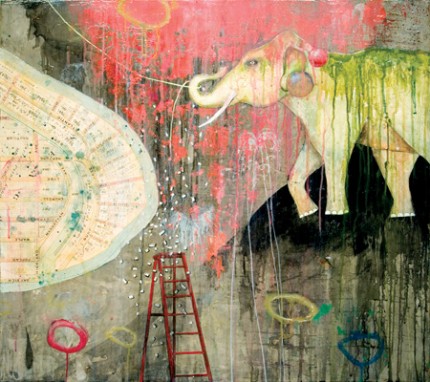 "Around the Corners of the Known World" m/m 34 x 30 inches