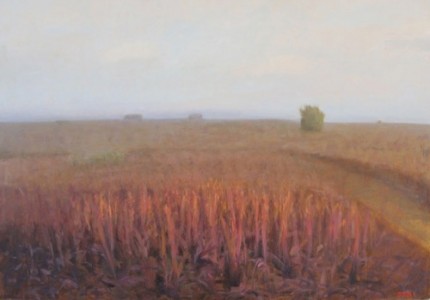 “Bull Pasture Dusk, Hollywood Ranch” 2011, Oil on linen, 32 x 46 inches, Signed