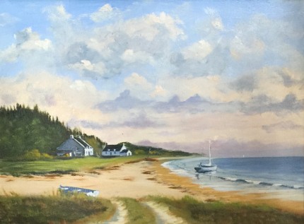 “Bretagne Cottages” Oil on canvas, 18 x 24 inches, Signed