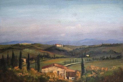 “Monte Saint Toli, Tuscany” Oil on canvas, 24 x 30 inches, Signed lower left