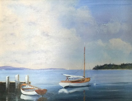 “Soon to Set Sail” Oil on canvas, 16 x 20 inches, Signed lower left