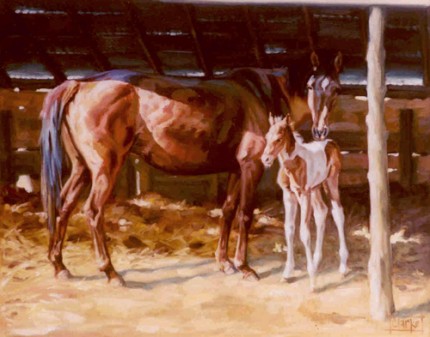"Halt, Who Goes There?" Oil on canvas, 24 x 30 inches, Signed