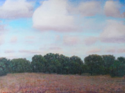 “White Clouds, Hollywood Ranch” 2012, Oil on linen, 36 x 48 inches, Signed