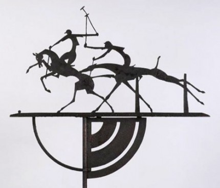 William Hunt Diederich (1884-1953) “Polo Players Weathervane” c.1926, Wrought iron and sheet iron, 86 x 46 x 23.5 inches