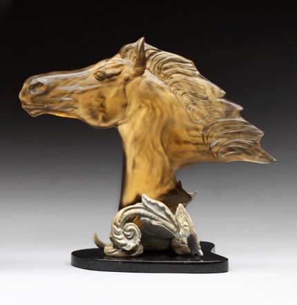“Synchronicity” Cast glass, Edition one of a kind, 14 x 20 x 8 inches, Signed