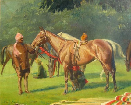 "Polo" Oil on linen, 16 x 20 inches, Signed lower left