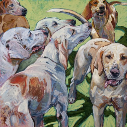 "Walking Out" 2010, Oil on linen, 36 x 36 inches, Signed