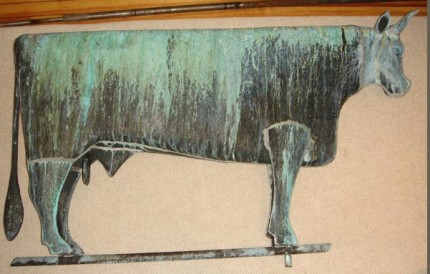 “Antique Bull Weathervane” (Other view) 1890-1910, Copper, 48 inches long