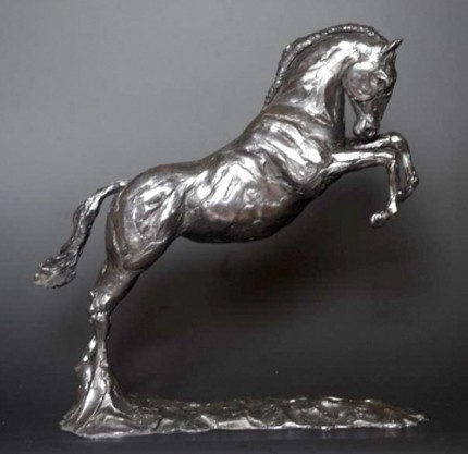 “Jumping Horse” Limited Edition: 12, Bronze, 35 x 35 x 15 cm, Signed