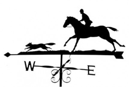 Silhouette Huntsman and Fox Weathervane