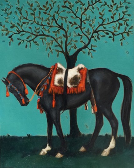 “Jordanian Horse II” Oil on Linen, 14  x 11 inches, Signed