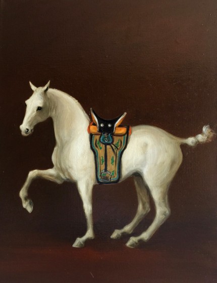 “Mongolian Horse VII” Oil on linen, 26 x 20 inches, Signed, Gallery wrapped