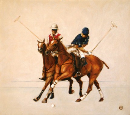 “Polo Study - Oil Sketch I” Oil on linen, 14 x 16 inches, Signed