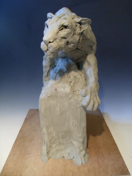 "On The Prowl" (Lioness) Clay to be cast in bronze $POA
